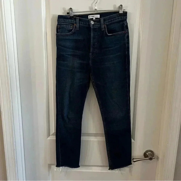 620 Re/Done High Rise Ankle Crop Jeans Size 26 - Picture 1 of 4